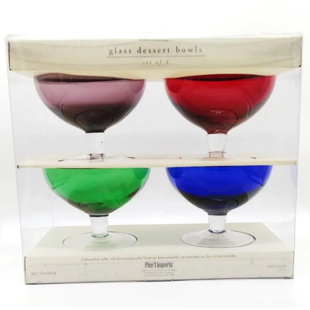 Pier 1 imports Colored Glass Dessert Bowls, Set of 4